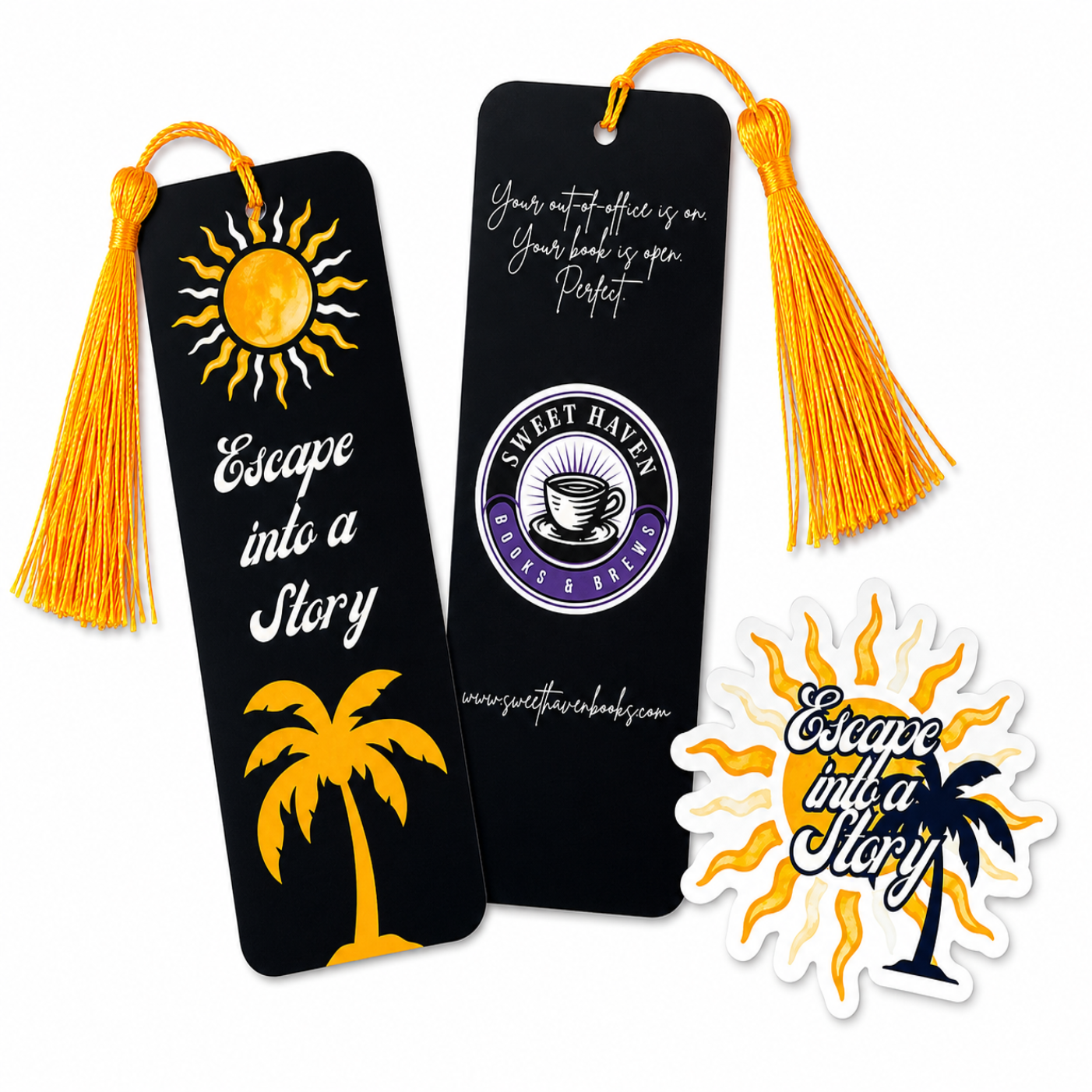 Escape Into a Story – Bookmark & Sticker Collection